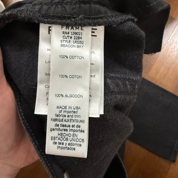 Frame Le Pegged Jeans Beacon Bay Black High Rise Straight Casual Minimalist 32 - Picture 3 of 8